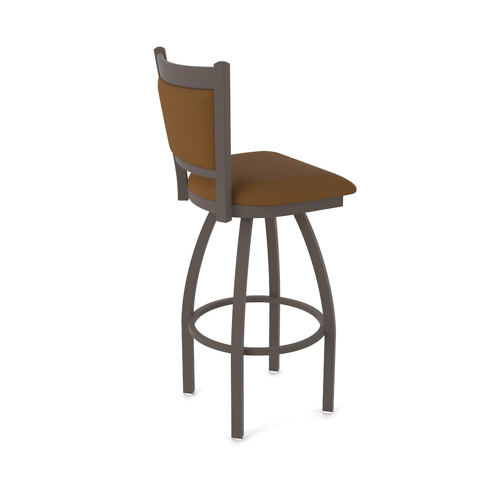 Swivel Bar Stool with Bronze Finish and Canter Thatch Seat and Back