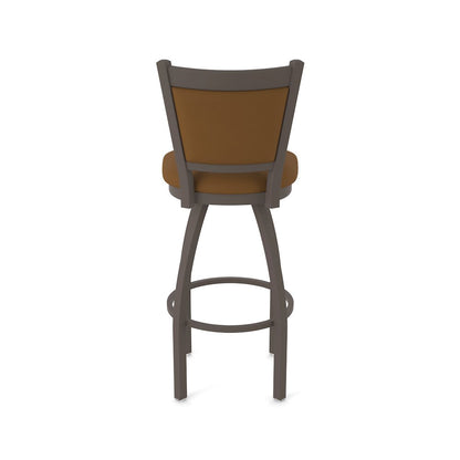 Swivel Bar Stool with Bronze Finish and Canter Thatch Seat and Back
