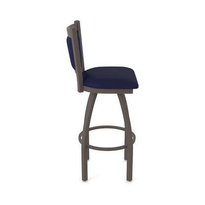 Swivel Bar Stool with Bronze Finish and Canter Twilight Seat and Back