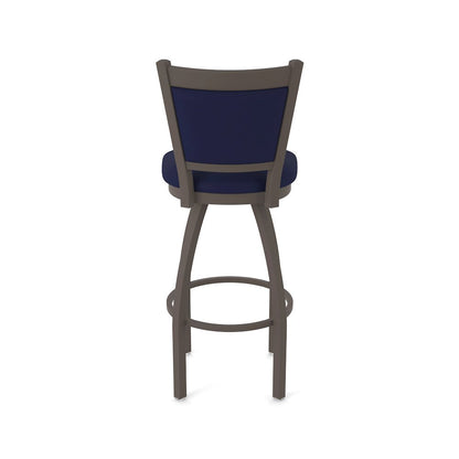 Swivel Bar Stool with Bronze Finish and Canter Twilight Seat and Back