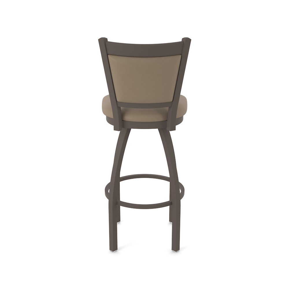 Swivel Bar Stool with Bronze Finish and Canter Earth Seat and Back