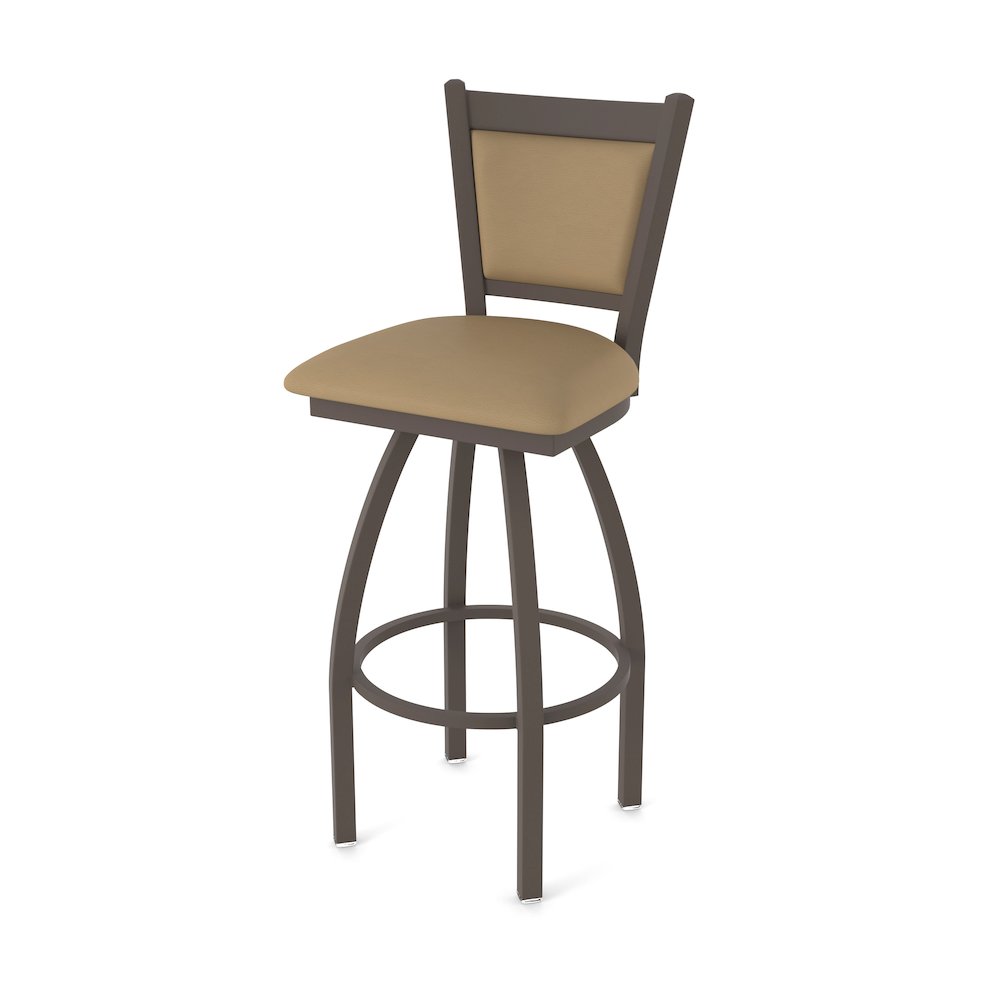 Swivel Bar Stool with Bronze Finish and Canter Sand Seat and Back