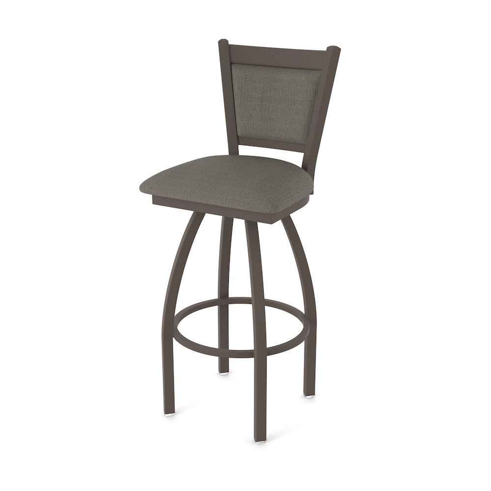 Swivel Bar Stool with Bronze Finish and Graph Chalice Seat and Back