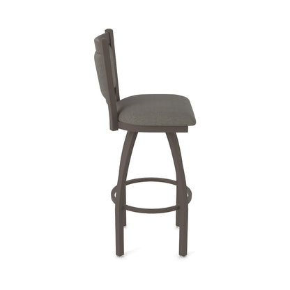 Swivel Bar Stool with Bronze Finish and Graph Chalice Seat and Back