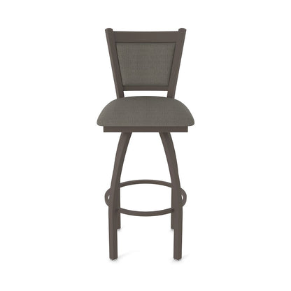 Swivel Bar Stool with Bronze Finish and Graph Chalice Seat and Back