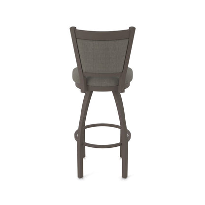 Swivel Bar Stool with Bronze Finish and Graph Chalice Seat and Back