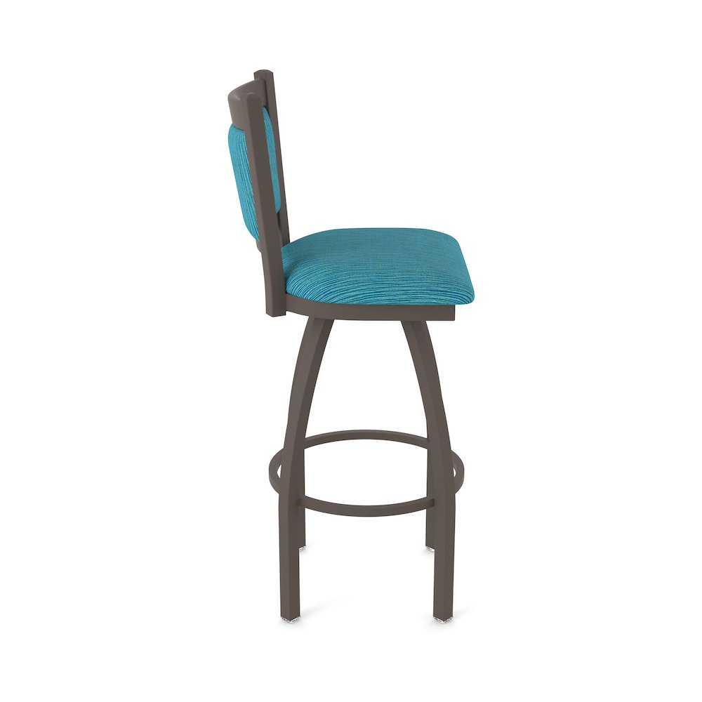 Swivel Bar Stool with Bronze Finish and Graph Tidal Seat and Back