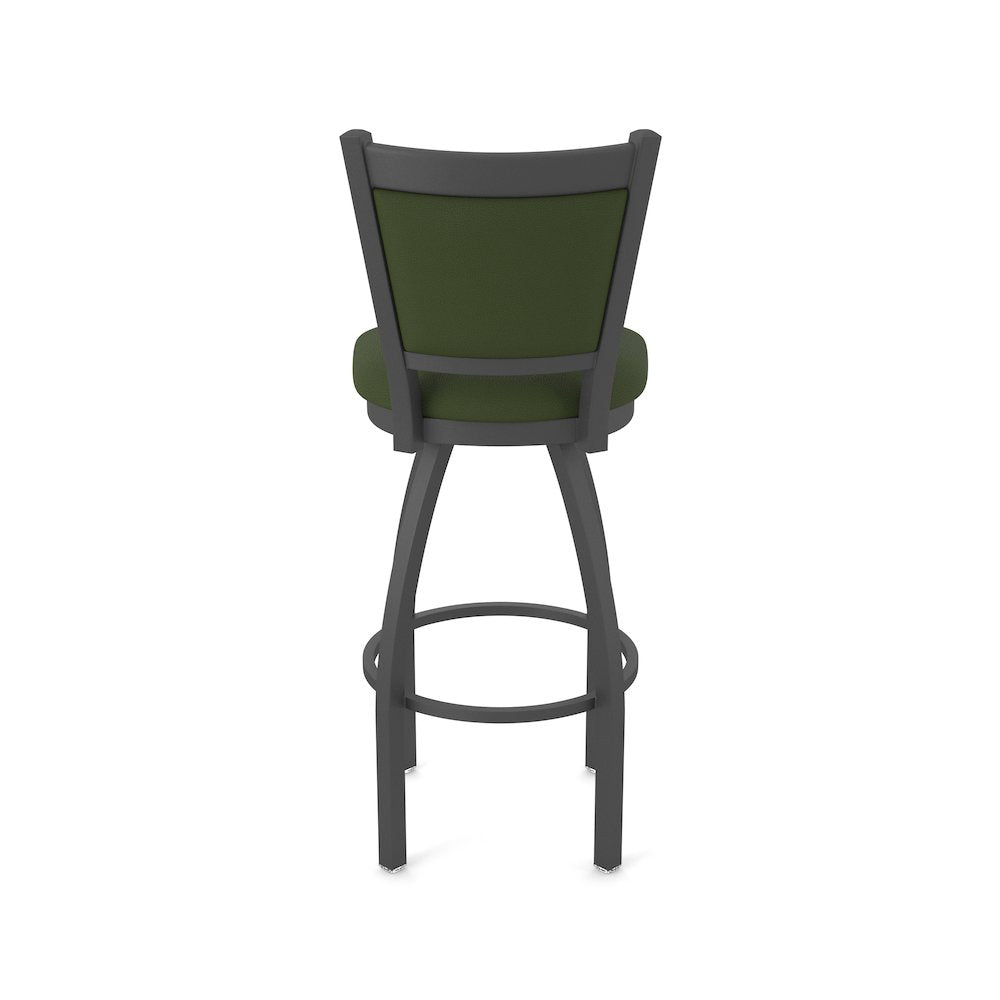 Swivel Bar Stool with Pewter Finish and Canter Pine Seat and Back