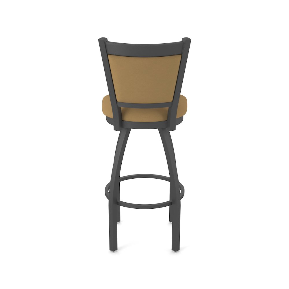 Swivel Bar Stool with Pewter Finish and Canter Saddle Seat and Back