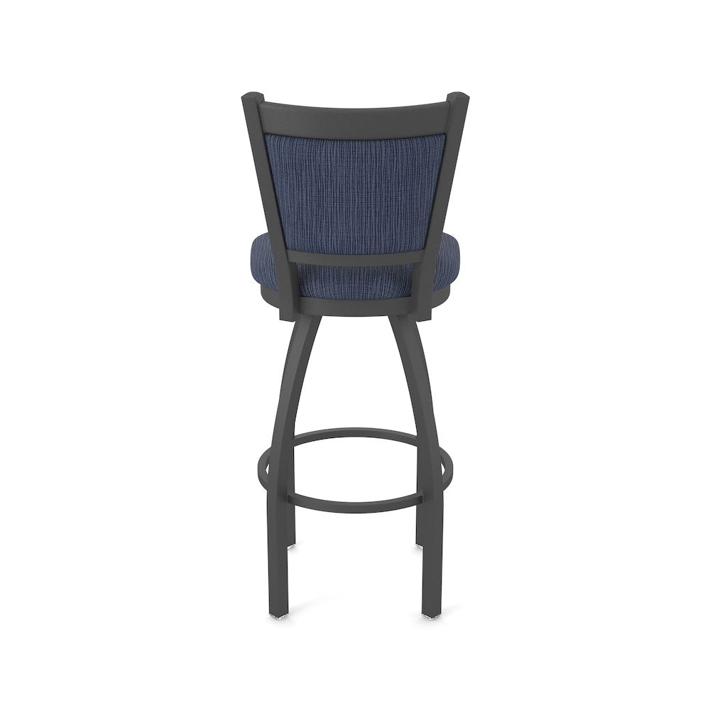 Swivel Bar Stool with Pewter Finish and Graph Anchor Seat and Back