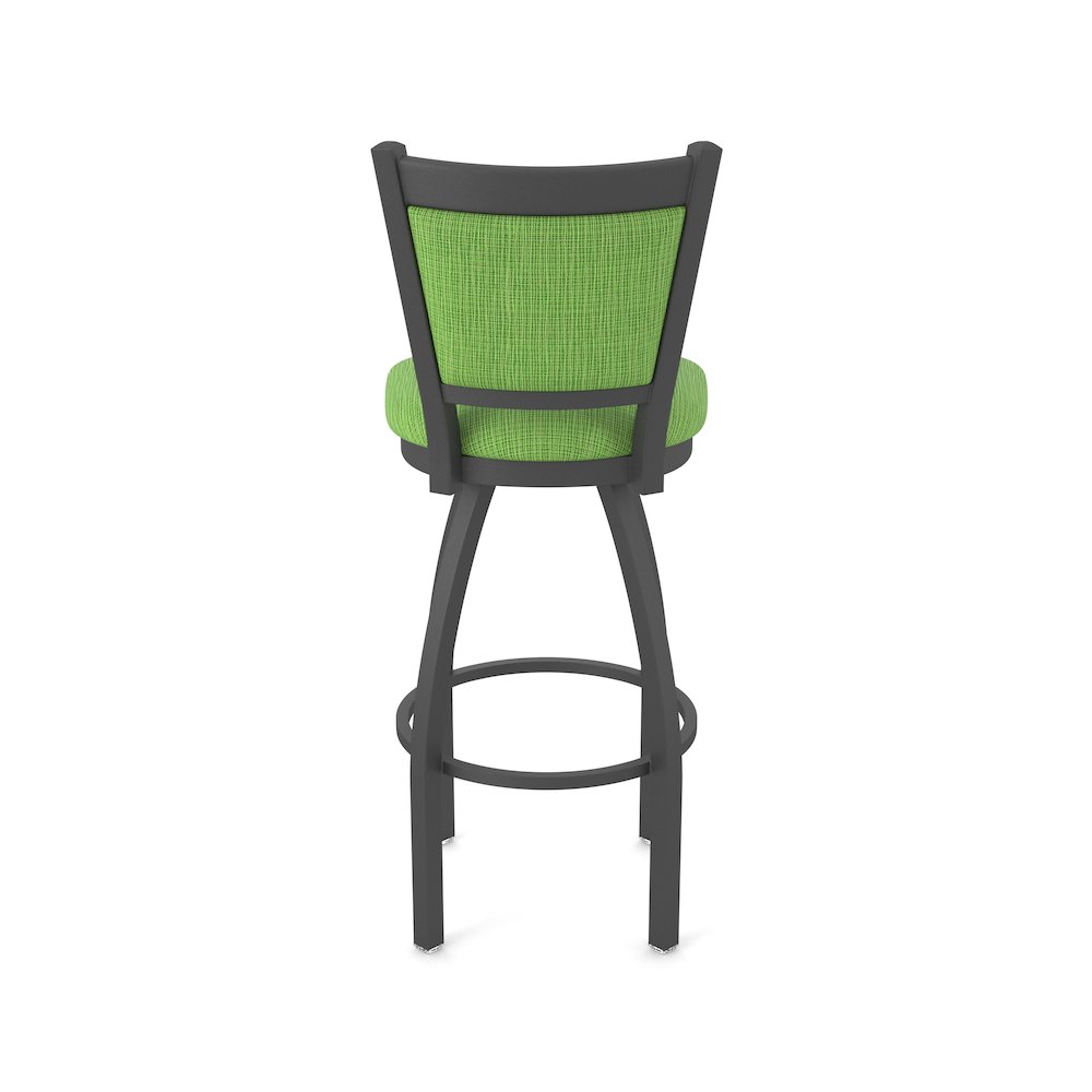 Swivel Bar Stool with Pewter Finish and Graph Parrot Seat and Back
