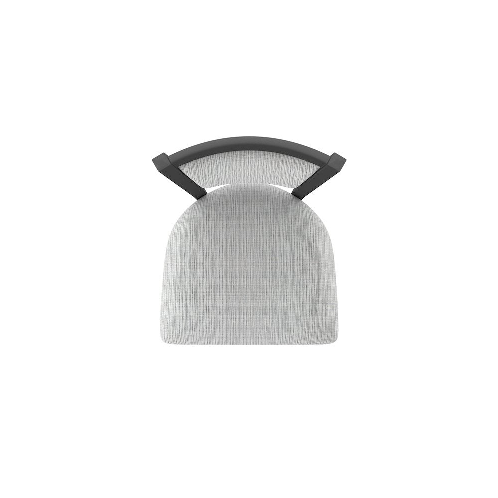 Swivel Bar Stool with Pewter Finish and Graph Alpine Seat and Back
