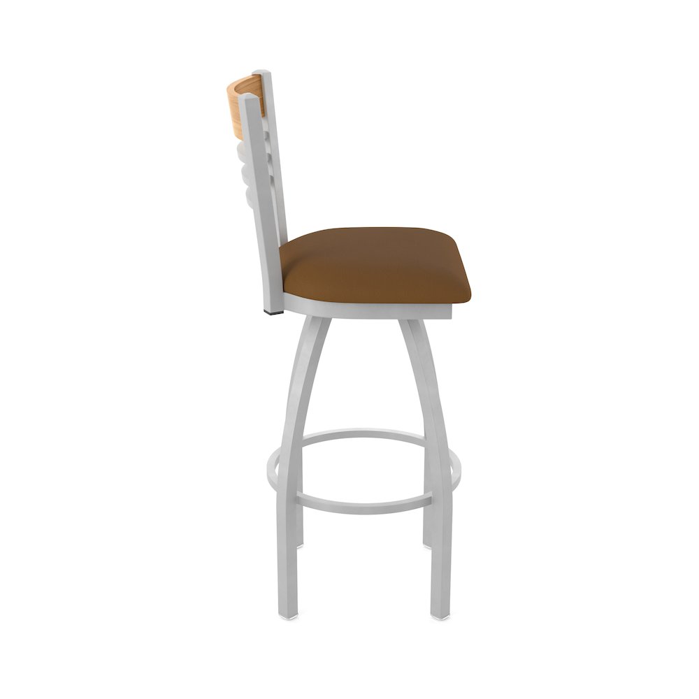 36" Swivel Extra Tall Bar Stool, Anodized Nickel Finish, Medium Back