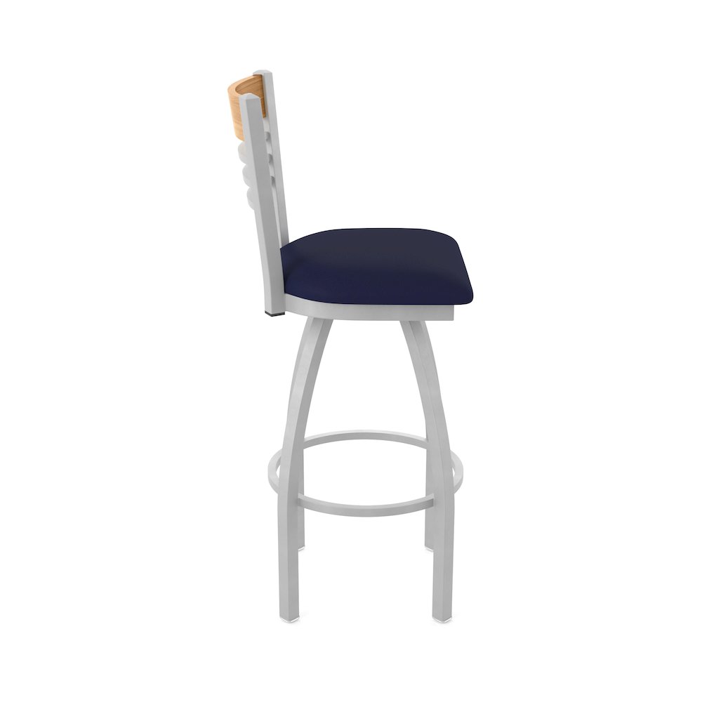 36" Swivel Extra Tall Bar Stool, Anodized Nickel Finish, Medium Back