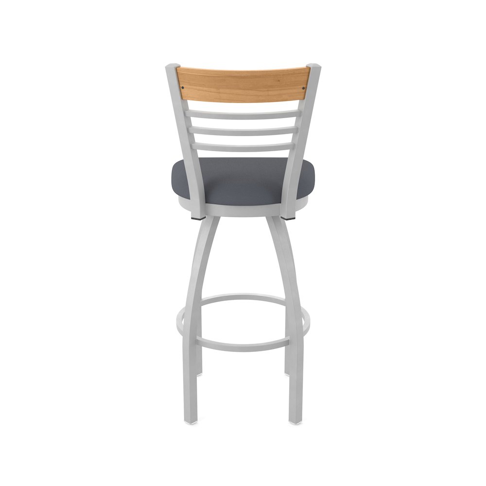36" Swivel Extra Tall Bar Stool, Anodized Nickel Finish, Medium Back