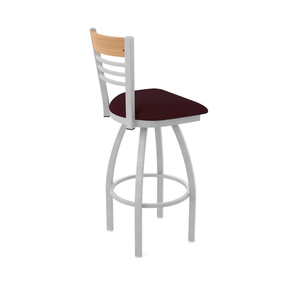36" Swivel Extra Tall Bar Stool, Anodized Nickel Finish, Medium Back