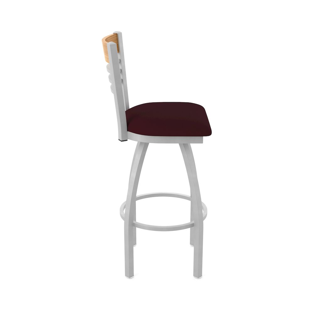 36" Swivel Extra Tall Bar Stool, Anodized Nickel Finish, Medium Back