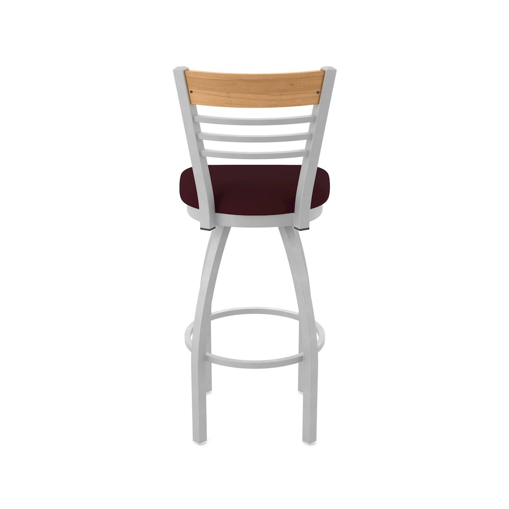 36" Swivel Extra Tall Bar Stool, Anodized Nickel Finish, Medium Back