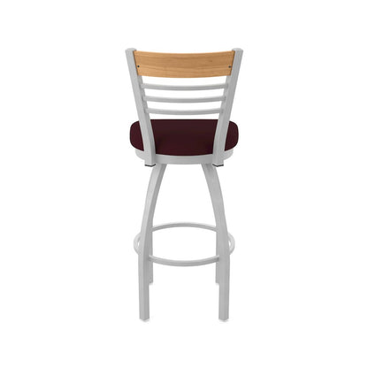 36" Swivel Extra Tall Bar Stool, Anodized Nickel Finish, Medium Back