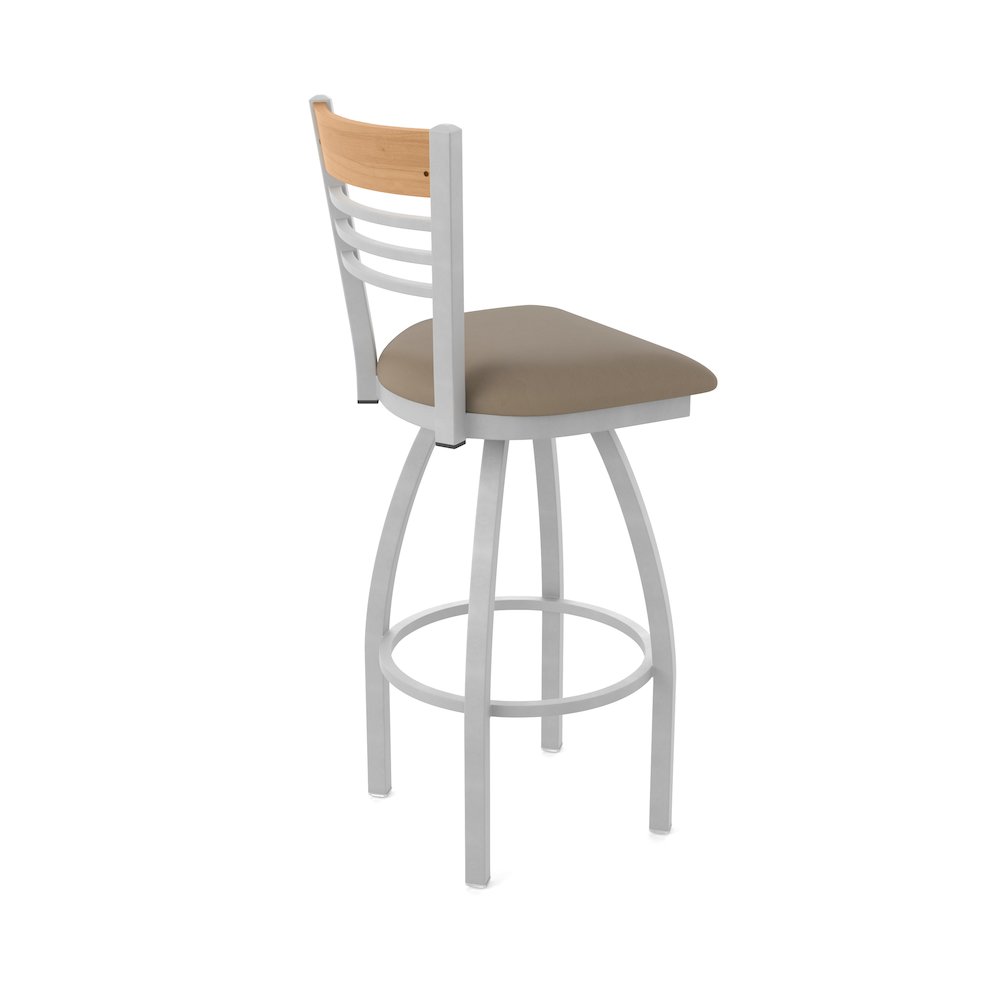 36" Swivel Extra Tall Bar Stool, Anodized Nickel Finish, Medium Back