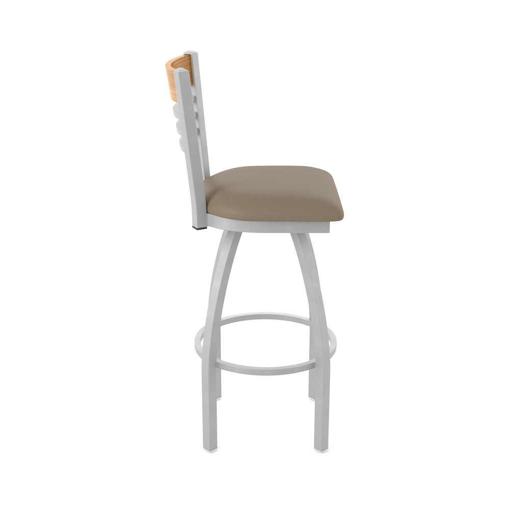 36" Swivel Extra Tall Bar Stool, Anodized Nickel Finish, Medium Back