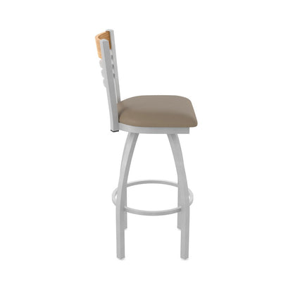 36" Swivel Extra Tall Bar Stool, Anodized Nickel Finish, Medium Back