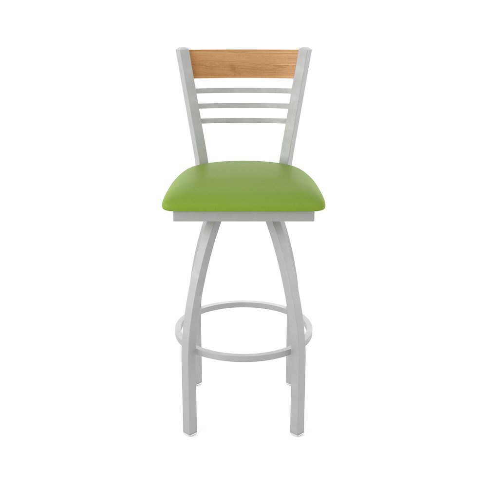 36" Swivel Extra Tall Bar Stool, Anodized Nickel Finish, Medium Back