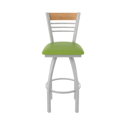 36" Swivel Extra Tall Bar Stool, Anodized Nickel Finish, Medium Back