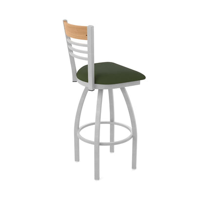 36" Swivel Extra Tall Bar Stool, Anodized Nickel Finish, Medium Back