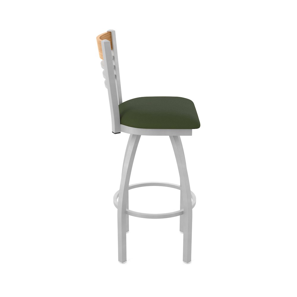 36" Swivel Extra Tall Bar Stool, Anodized Nickel Finish, Medium Back