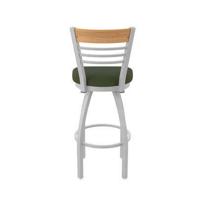 36" Swivel Extra Tall Bar Stool, Anodized Nickel Finish, Medium Back