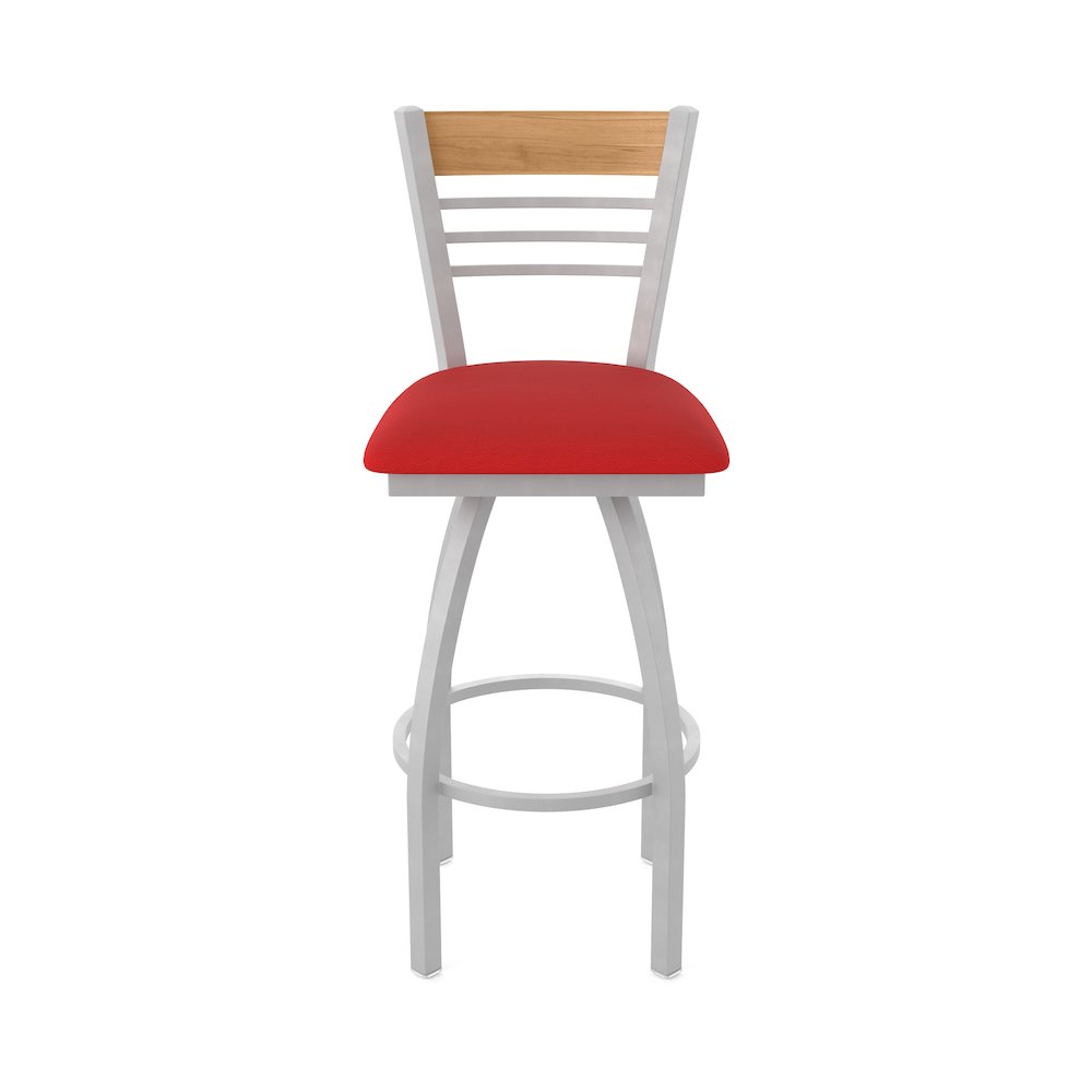 36" Swivel Extra Tall Bar Stool, Anodized Nickel Finish, Medium Back