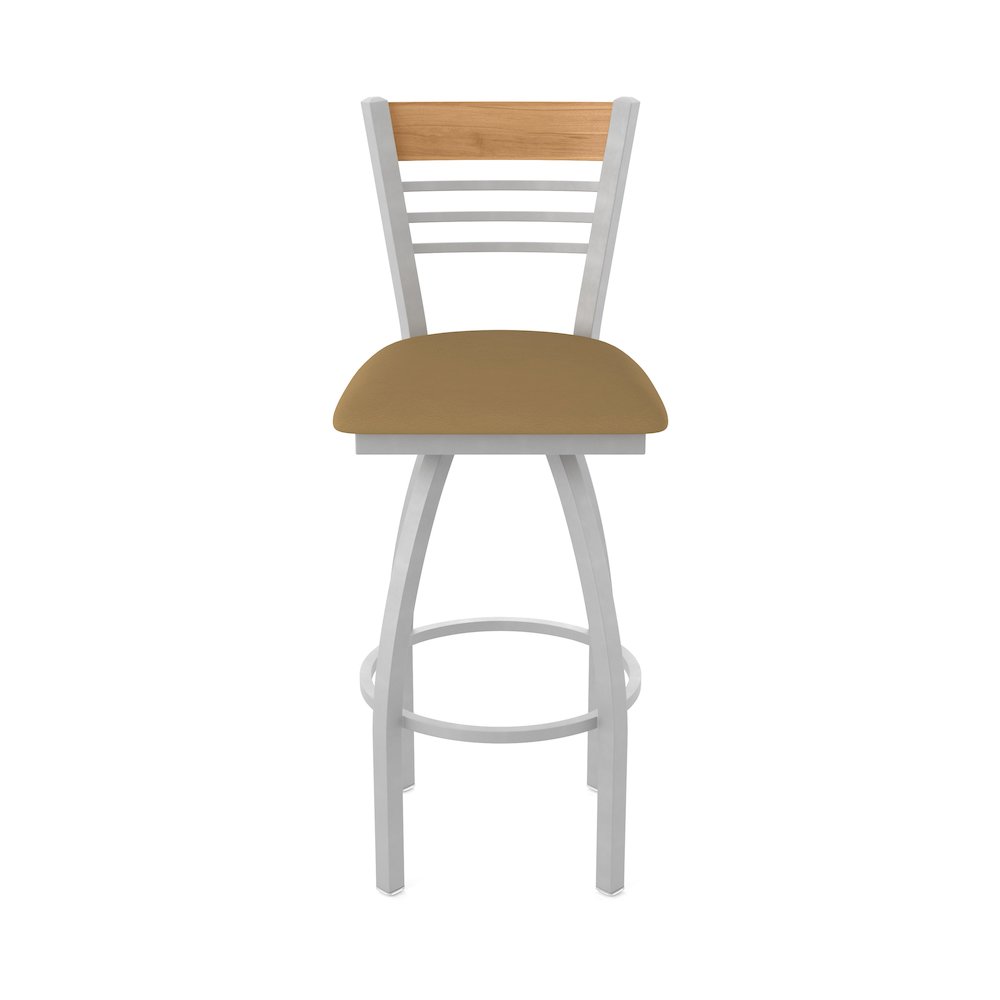 36" Swivel Extra Tall Bar Stool, Anodized Nickel Finish, Medium Back
