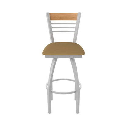 36" Swivel Extra Tall Bar Stool, Anodized Nickel Finish, Medium Back