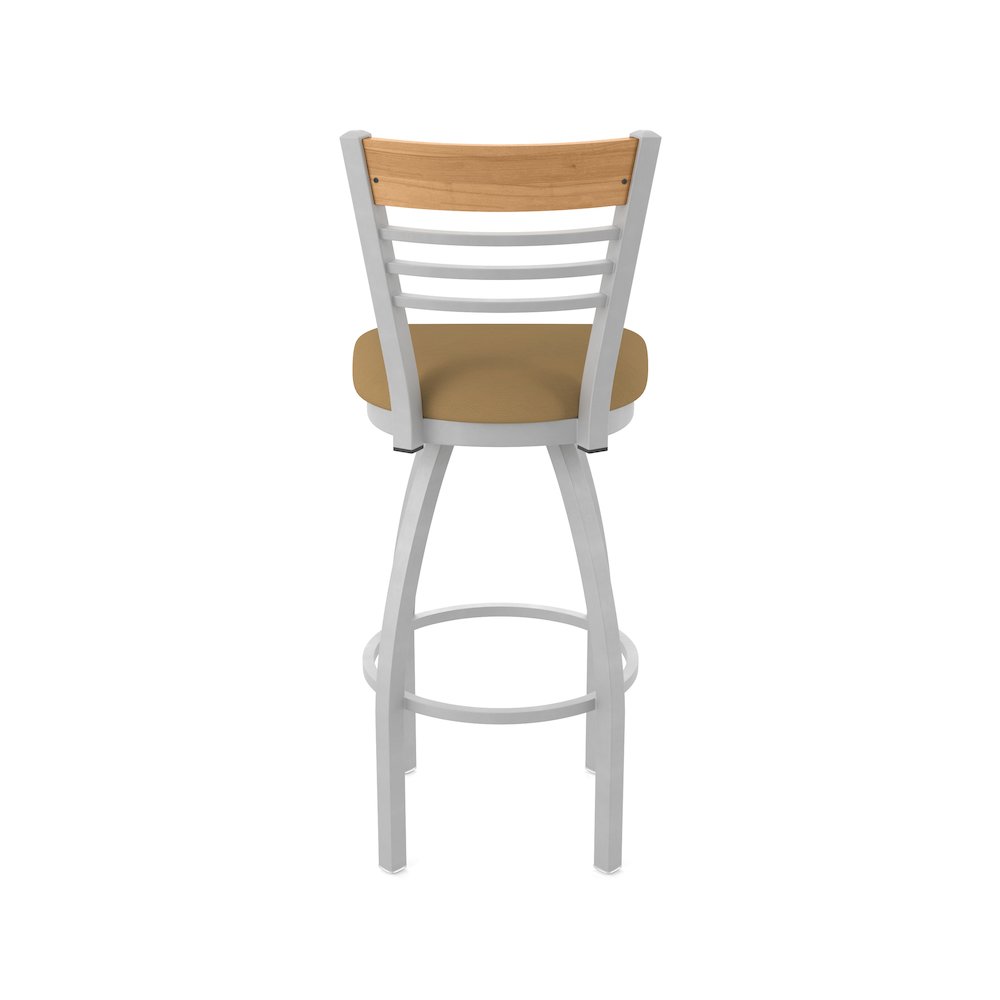 36" Swivel Extra Tall Bar Stool, Anodized Nickel Finish, Medium Back