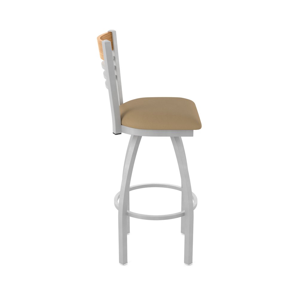 36" Swivel Extra Tall Bar Stool, Anodized Nickel Finish, Medium Back