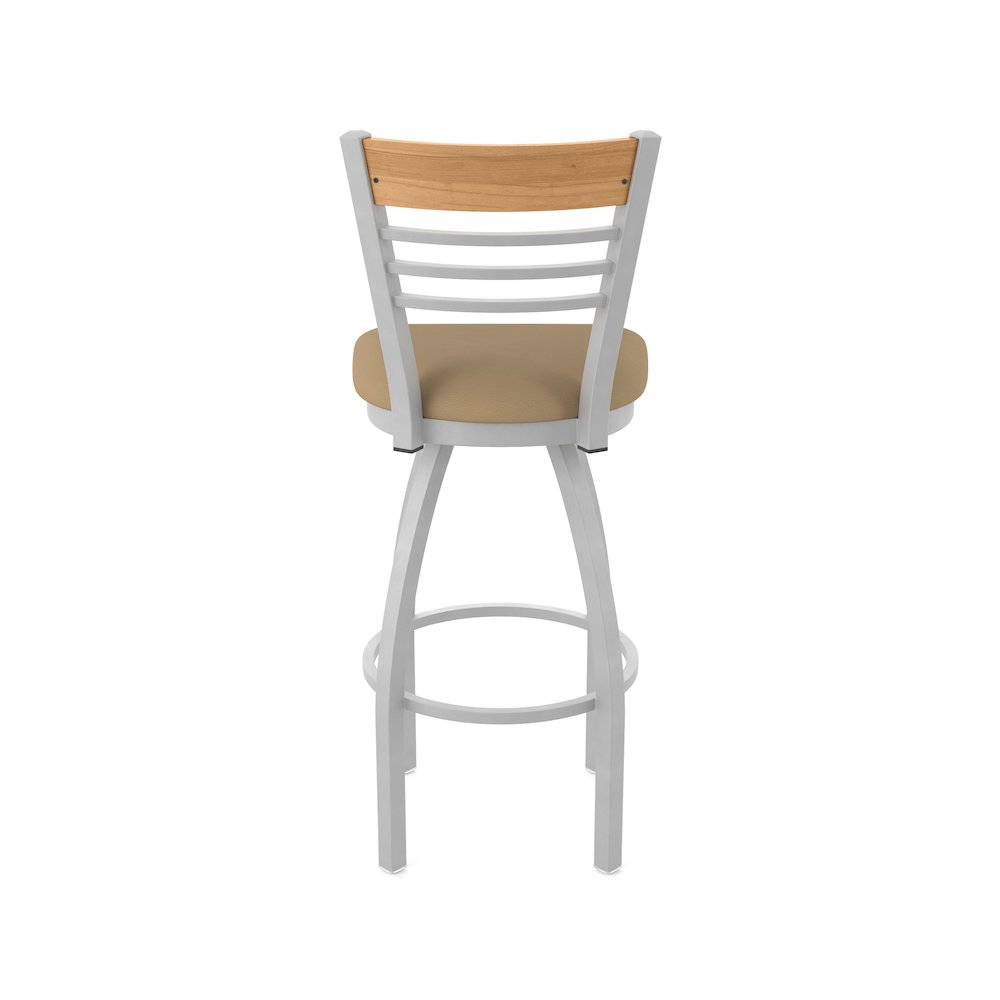 36" Swivel Extra Tall Bar Stool, Anodized Nickel Finish, Medium Back