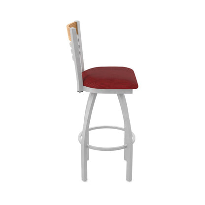 36" Swivel Extra Tall Bar Stool, Anodized Nickel Finish, Medium Back