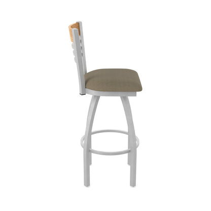 36" Swivel Extra Tall Bar Stool, Anodized Nickel Finish, Medium Back