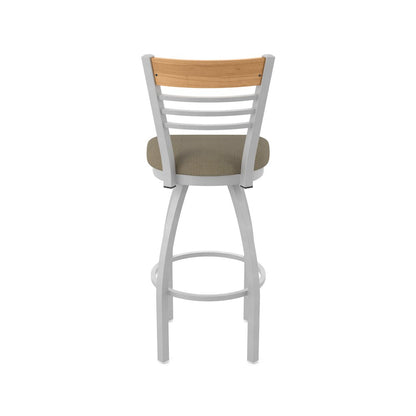 36" Swivel Extra Tall Bar Stool, Anodized Nickel Finish, Medium Back