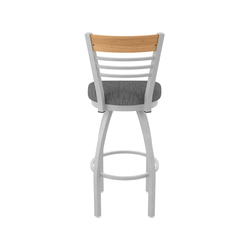 36" Swivel Extra Tall Bar Stool, Anodized Nickel Finish, Medium Back
