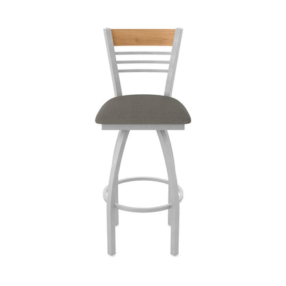 36" Swivel Extra Tall Bar Stool, Anodized Nickel Finish, Medium Back