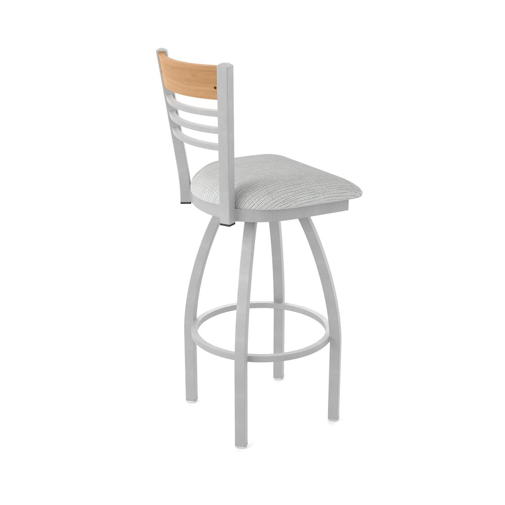 36" Swivel Extra Tall Bar Stool, Anodized Nickel Finish, Medium Back