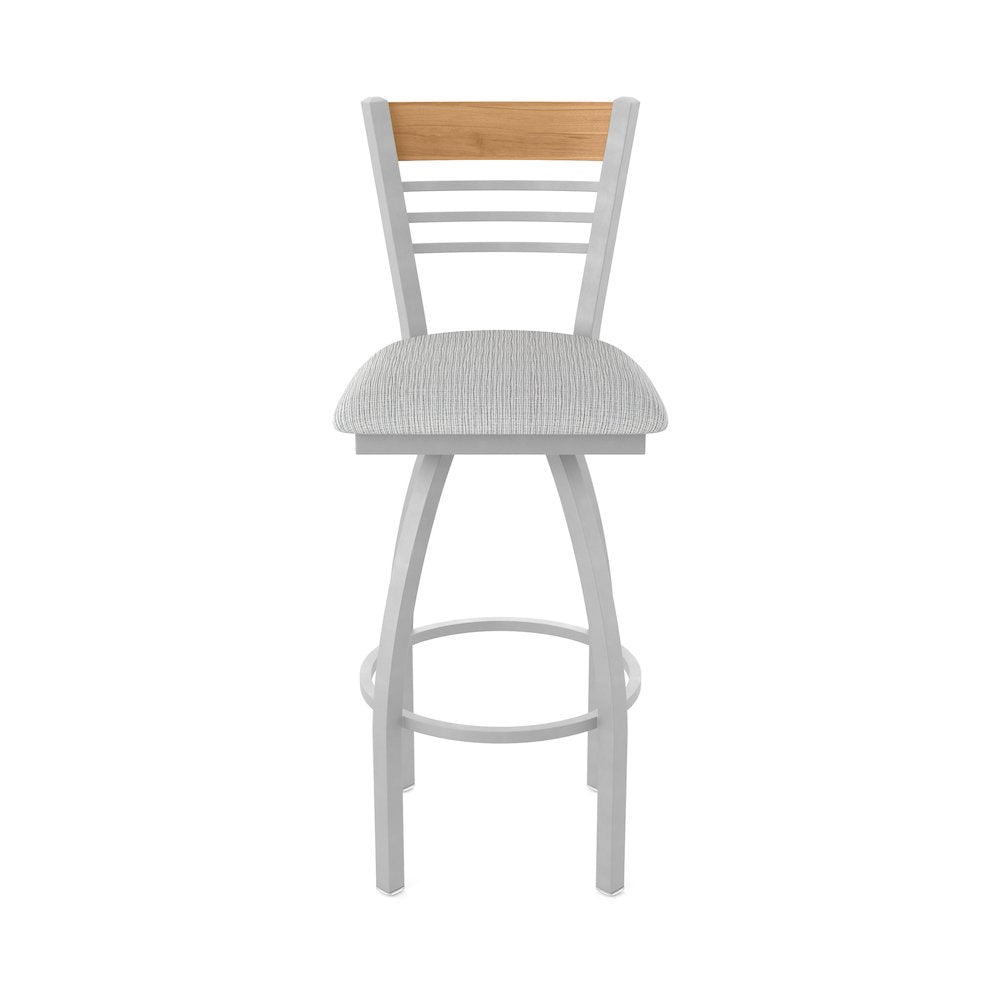 36" Swivel Extra Tall Bar Stool, Anodized Nickel Finish, Medium Back