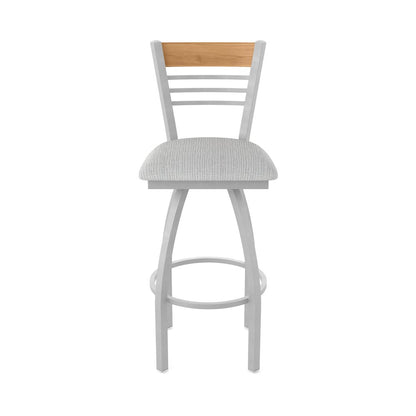 36" Swivel Extra Tall Bar Stool, Anodized Nickel Finish, Medium Back