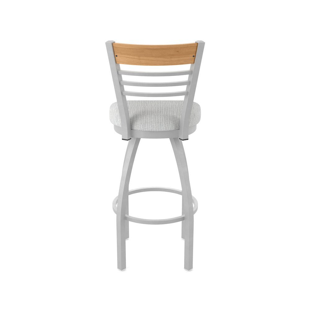 36" Swivel Extra Tall Bar Stool, Anodized Nickel Finish, Medium Back