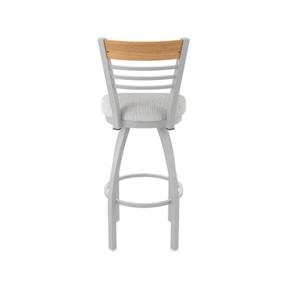 36" Swivel Extra Tall Bar Stool, Anodized Nickel Finish, Medium Back