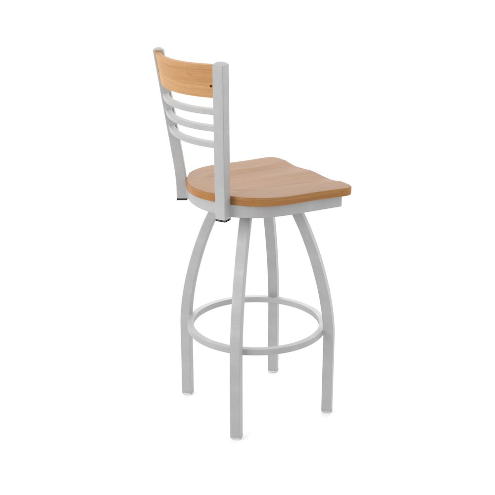 36" Swivel Extra Tall Bar Stool, Anodized Nickel Finish, Medium Back