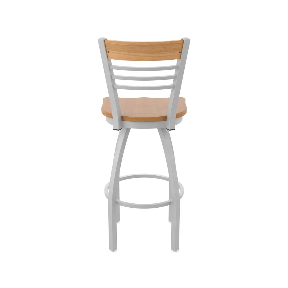 36" Swivel Extra Tall Bar Stool, Anodized Nickel Finish, Medium Back