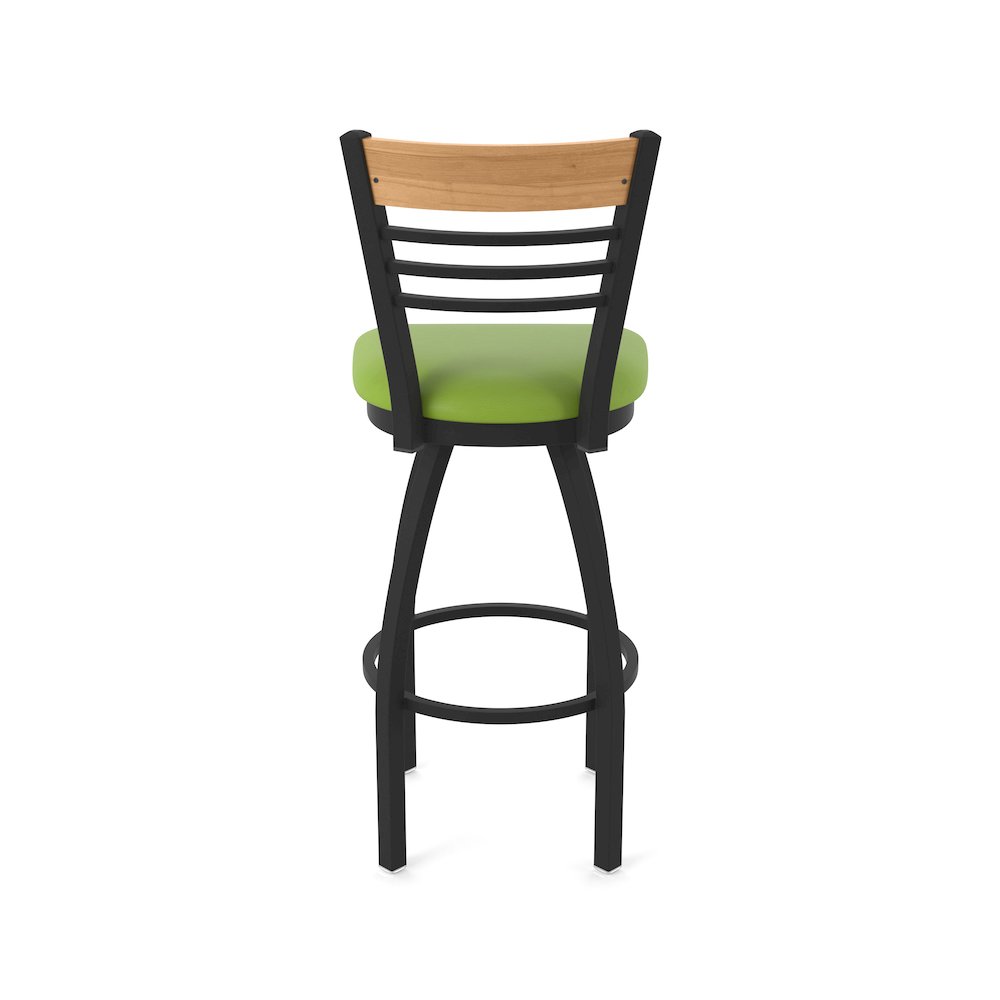 36" Swivel Extra Tall Bar Stool, Black Wrinkle Finish, Medium Back